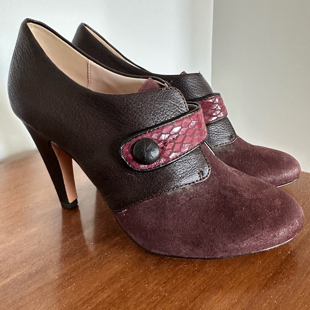 Plenty by Tracy Reese Burgundy Ankle Booties